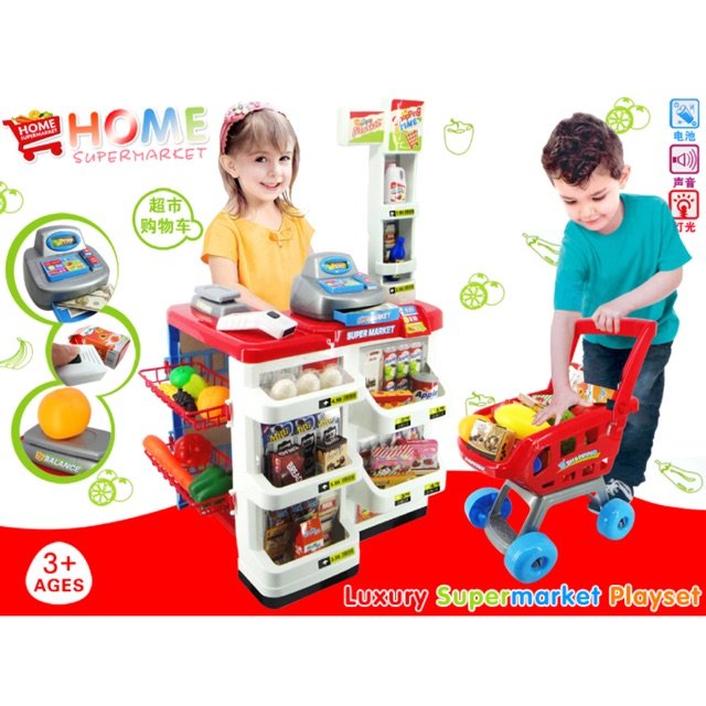 Set de supermercado con tienda y coche de 46 pcs - Imagen 3