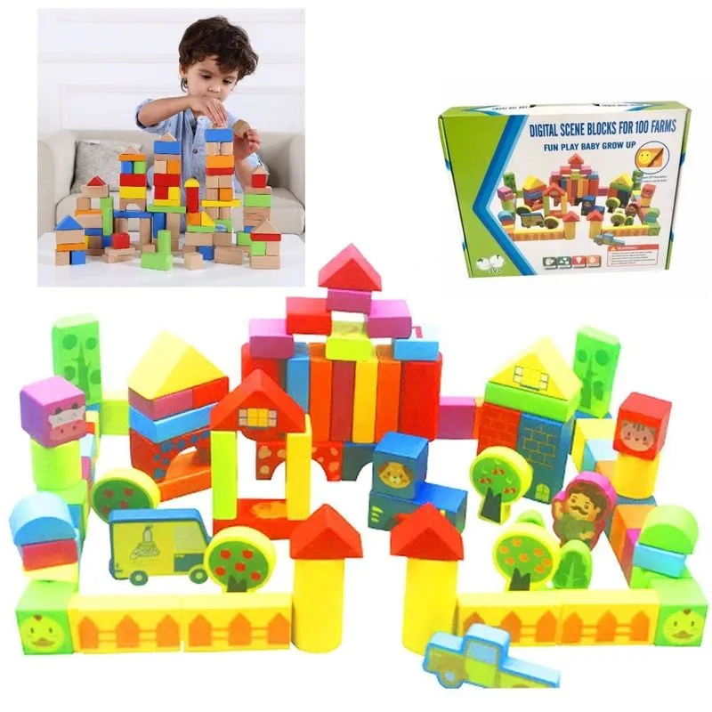 Bloques de Construcción de Madera de Colores